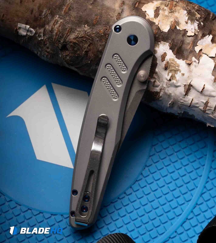 Pro-Tech Avalon Button Lock Knife Knurled Gray Aluminum (4.25" SW A-421)